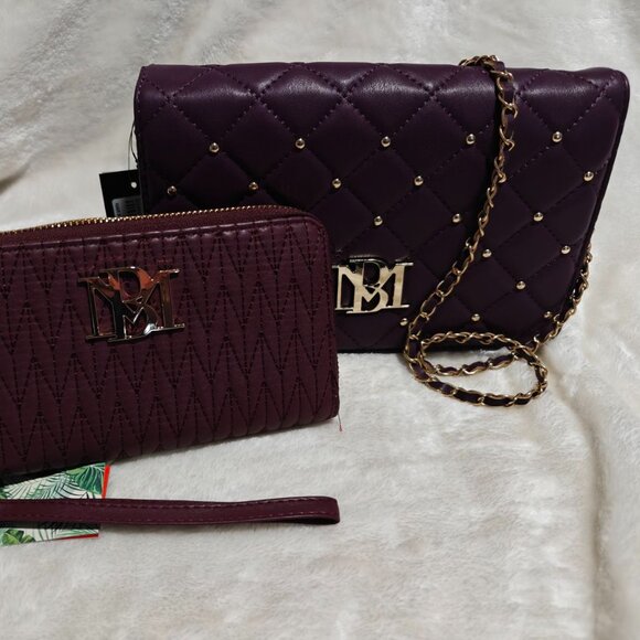 Badgley Mischka *FALL BUNDLE* Crossbody and Wallet w/ wristlet - PLUM - Picture 1 of 12